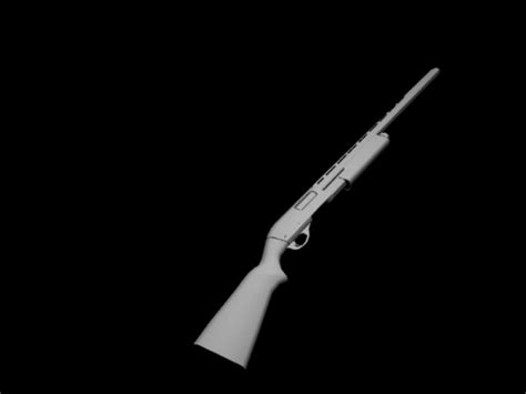Remington Shotgun Low Poly 3d Model