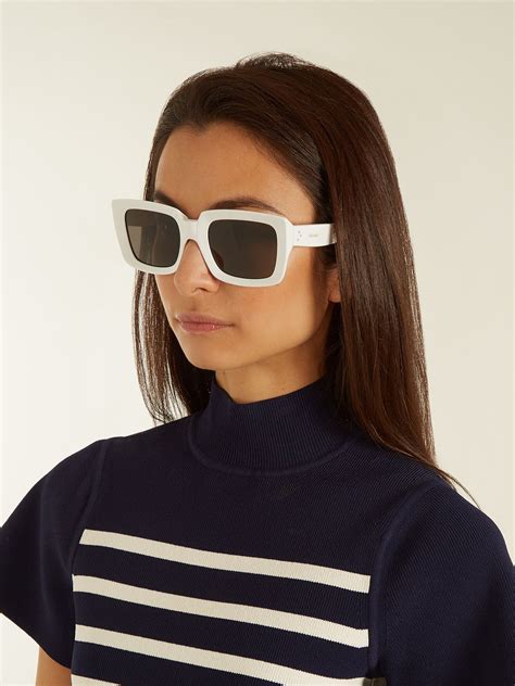 click here to buy céline eyewear kate rectangle frame acetate sunglasses at matchesfashion