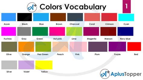 Shapes And Colors Vocabulary Name List Of Colors And Shapes In