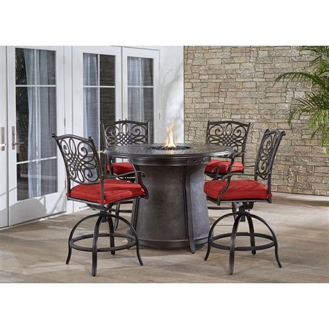 Sets of 4 dining chairs. Hanover Traditions 5-Piece Aluminum Outdoor Dining Set ...