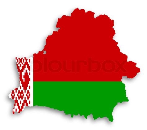 Map Of Belarus Filled With Flag Stock Image Colourbox