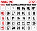 Calendário 2023 Março - Imagem Legal
