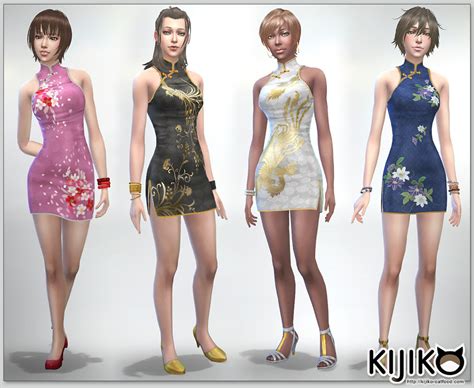 Traditional Chinese Female Cheongsam Dress The Sims 4 Sims4 Clove