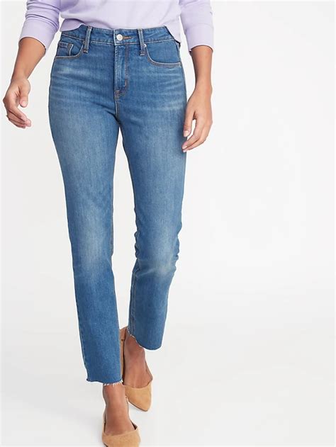 High Waisted Power Slim Straight Jeans For Women Old Navy Straight