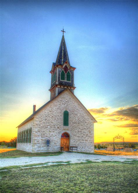 The Old Rock Church Cranfills Gap Texas Hdr Abandoned Churches Old