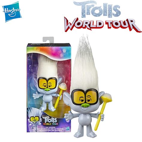 Boneco Trolls Tiny Diamond Trolls World Tour Básico 7cm Hasbro