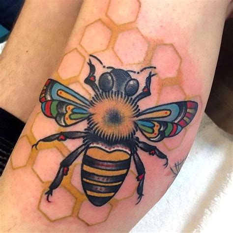 Beautiful Honey Bee Tattoo Idea