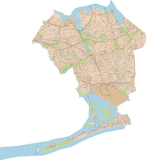 Queens Downtown Map Digital Vector Creative Force
