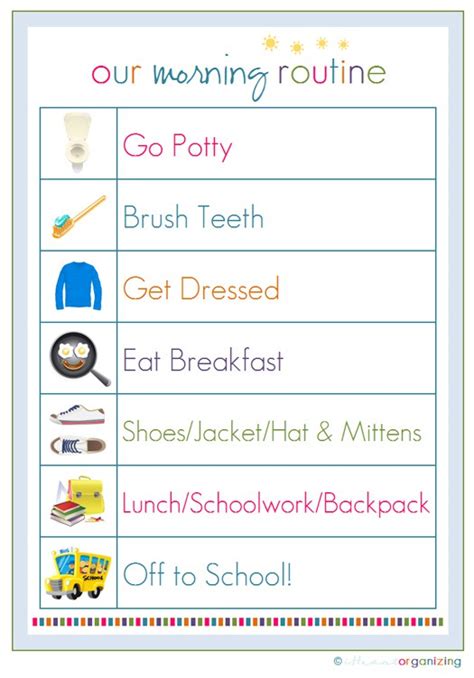 Pinterest Pin Of The Day Back To School Routine Chart