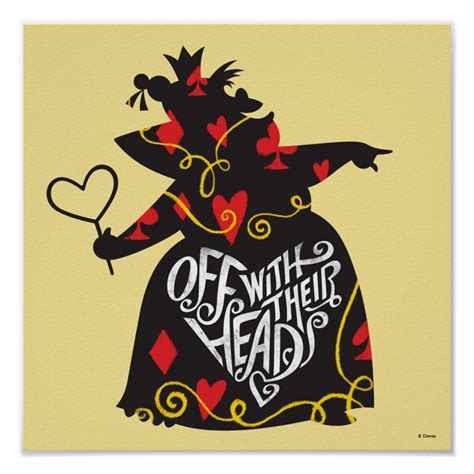 The Queen Of Hearts Off With Their Heads Poster Zazzle Queen Of