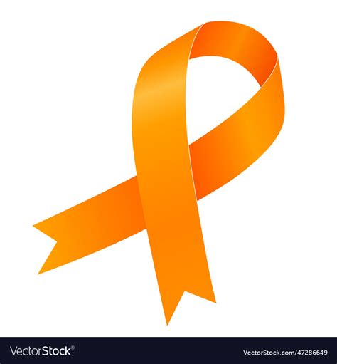 Leukemia Awareness Month Orange Ribbon Flat Vector Image