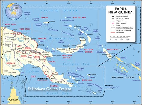 PAPUA NEW GUINEA GEOGRAPHICAL MAPS OF PAPUA NEW GUINEA