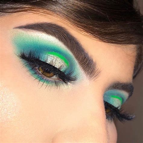 Have you met anyone else with aqua green eyes? Aqua/Teal with a pop of lime green IG: @emvalencia_ | Eye ...