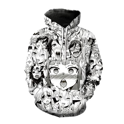 New Autumn Winter Anime 3d Print Hoodie Men Women Shy Girl Face Sweatshirts Hentai Manga