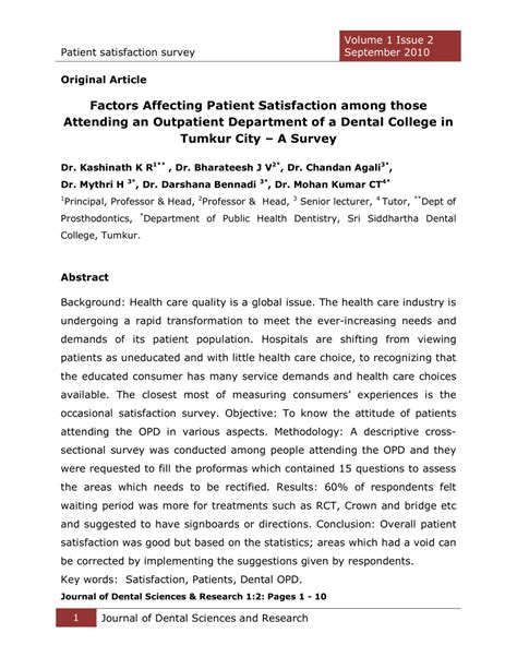 But beside these factors there are some other factors also which can create sense of dissatisfaction, as patient look. (PDF) Patient satisfaction survey Volume 1 Issue 2 Factors ...