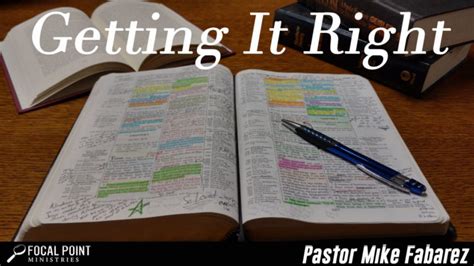Getting It Right Focal Point Ministries