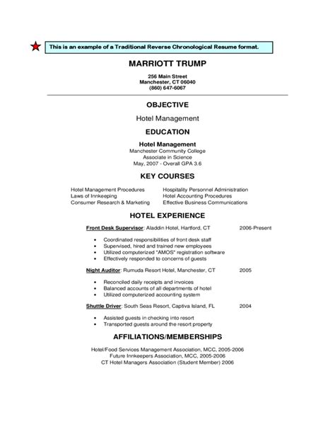 Core sections for any format. Traditional or Reverse Chronological Resume Format Free Download