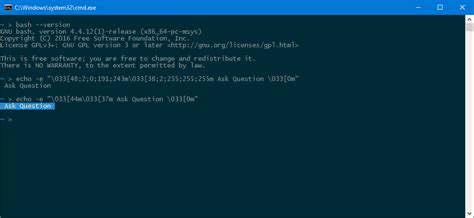 I just upgraded my os to windows 10 and git bash won't even open up anymore. windows 10 - How do I output 256 or even 24-bit colours in ...