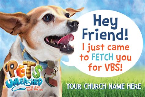 Custom VBS Postcards - Pets Unleashed VBS - PCPET003