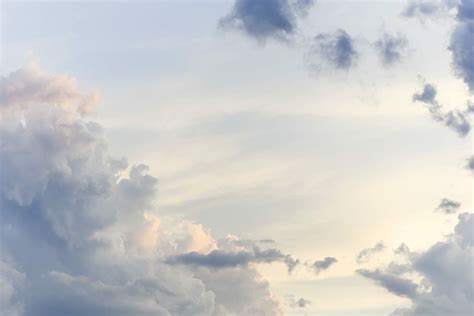 Hd Wallpaper Blue Sky White Cumulus Clouds Calm Serene Day