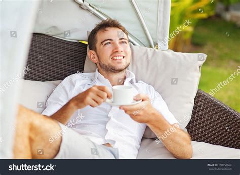 Man Relaxing Summer On Back Yard Stock Photo 150058664 Shutterstock