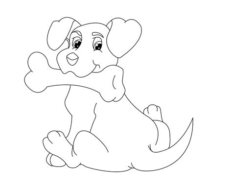 Dog Bone Coloring Page At Free Printable Colorings