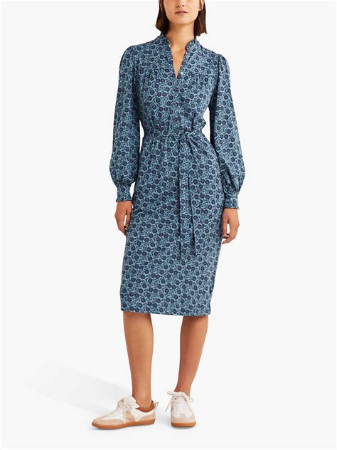 Boden Column Floral Jersey Midi Dress Mid Bluebotanica At John Lewis And Partners