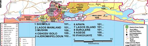 The nigerian zip/postal code consists of six numbers identifying specific states of the federation. Lagos State Zip Code Map