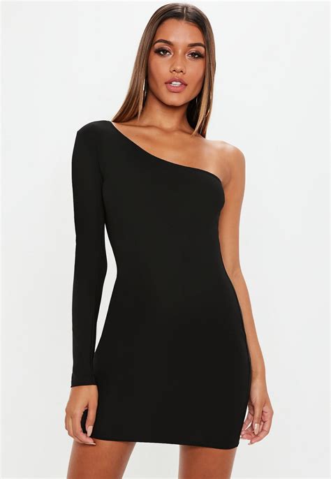 Black One Sleeve Mini Dress Missguided Mini Dress Formal Mini