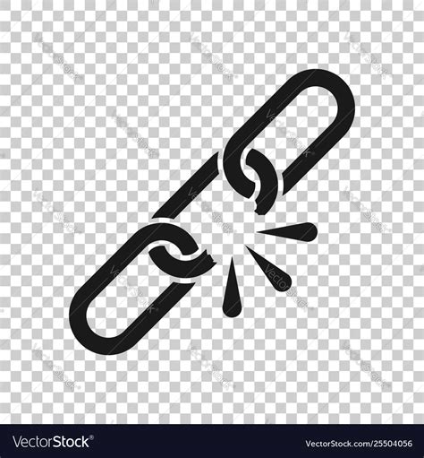 Broken Chain Sign Icon In Transparent Style Vector Image