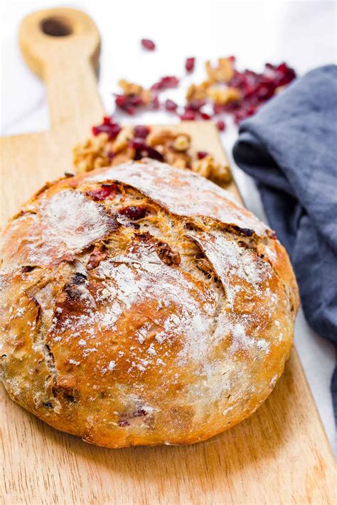 Cranberry Walnut Bread No Knead Cooking For My Soul