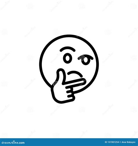 Thinking Emoji Cartoon Vector 227078525