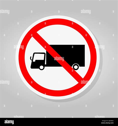 Prohibit Truck Traffic Road Sign Isolate On White Backgroundvector