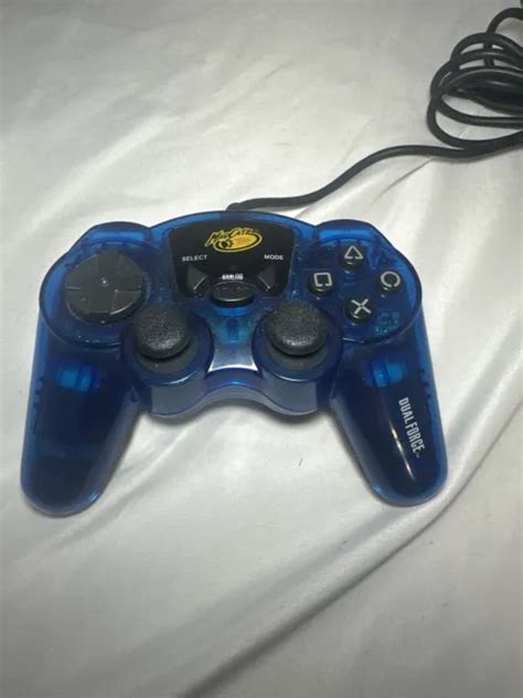 Mad Catz Dual Force Gaming Controller Playstation Ps1 Ps2 Clear Blue