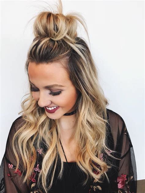 How To Do A Half Up Top Knot Bun With Long Hair - Half Top Knot Bun Short Hair