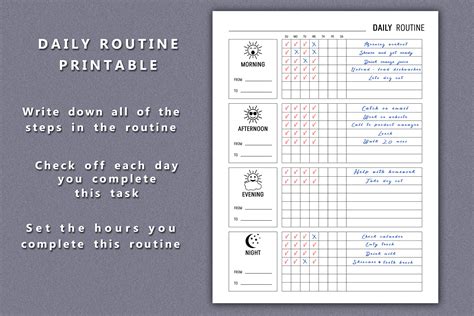 Daily Routine Planner Printable 230732 Resume Templates Design
