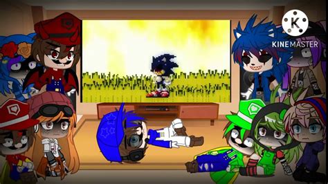 Smg4 Crew React To Devil Mario Vs Sonic Exe Gacha Club Youtube