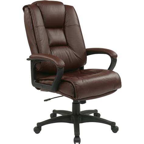 Buy leather executive office chairs for your workspace now! Office Star EX5162 Deluxe High Back Executive Leather ...