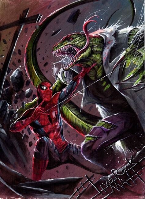 Spider Man Vs The Lizard By Francesco Mattina Marvel Villains