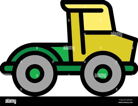 Farm Bulldozer Icon Outline Farm Bulldozer Vector Icon For Web Design