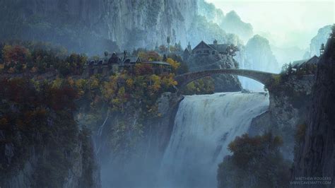 Rivendell By Matthew Rodgers 2d Cgsociety Fantasy Landscape