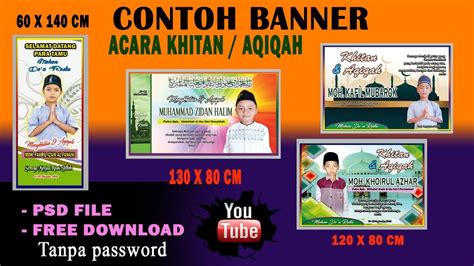 Contoh Banner Khitan Psd Photoshop File Free Download Part 1 Youtube