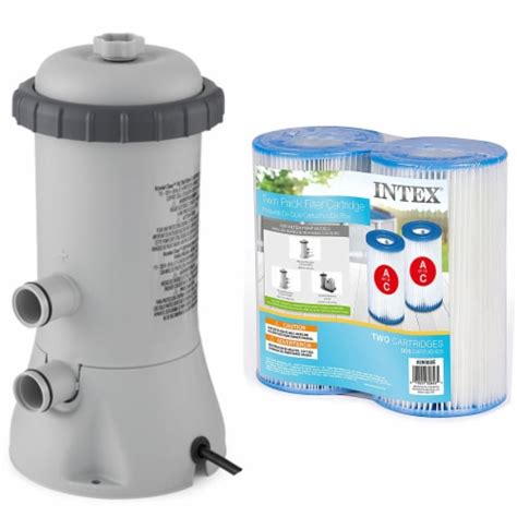 Intex 530 Gph Above Ground Pool Filter Pump And Ac Filter Cartridge Set
