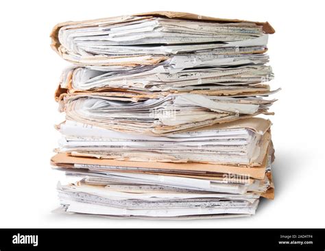 Old Files Stacking Up In A Messy Order Stock Photo Alamy