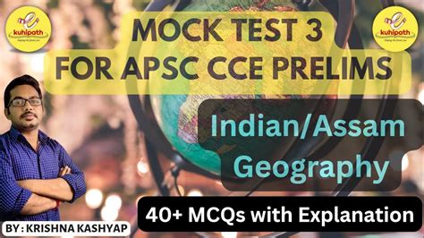 APSC CCE Mock Test 3 Indian Assam Geography 40 MCQs APSC CCE