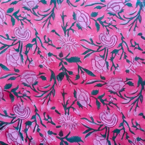 Cotton 44 45 Hand Block Print Fabric For Garments Gsm 50 100 Rs