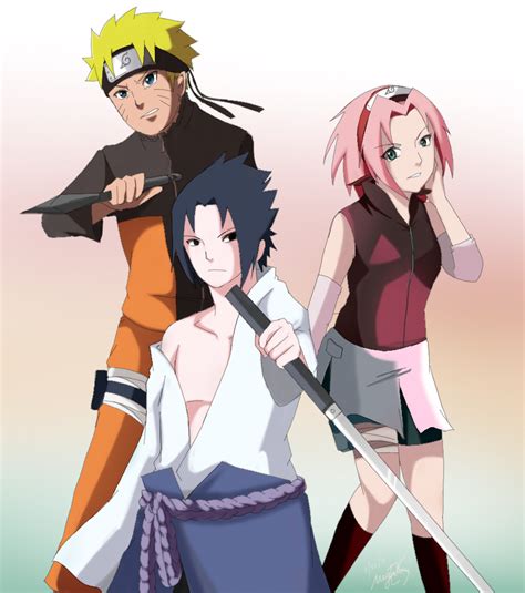 Sasuke Sakura And Naruto By Megalow On Deviantart