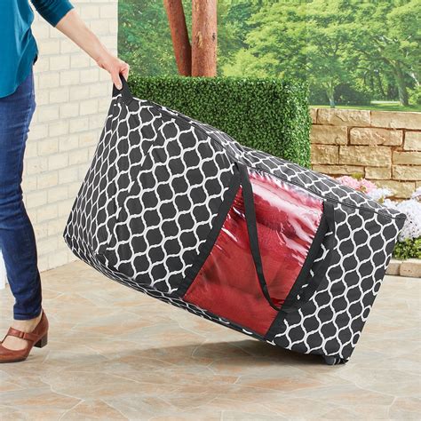 Zippered Patio Cushion Storage Bag Rolling Totes Collections Etc