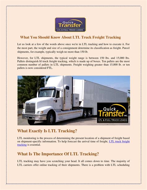 Ppt What You Should Know About Ltl Truck Freight Tracking Powerpoint