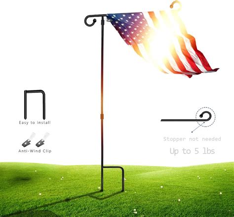 Ssriver Garden Flag Stand Pole Holder With Garden Flag Stopper And Anti